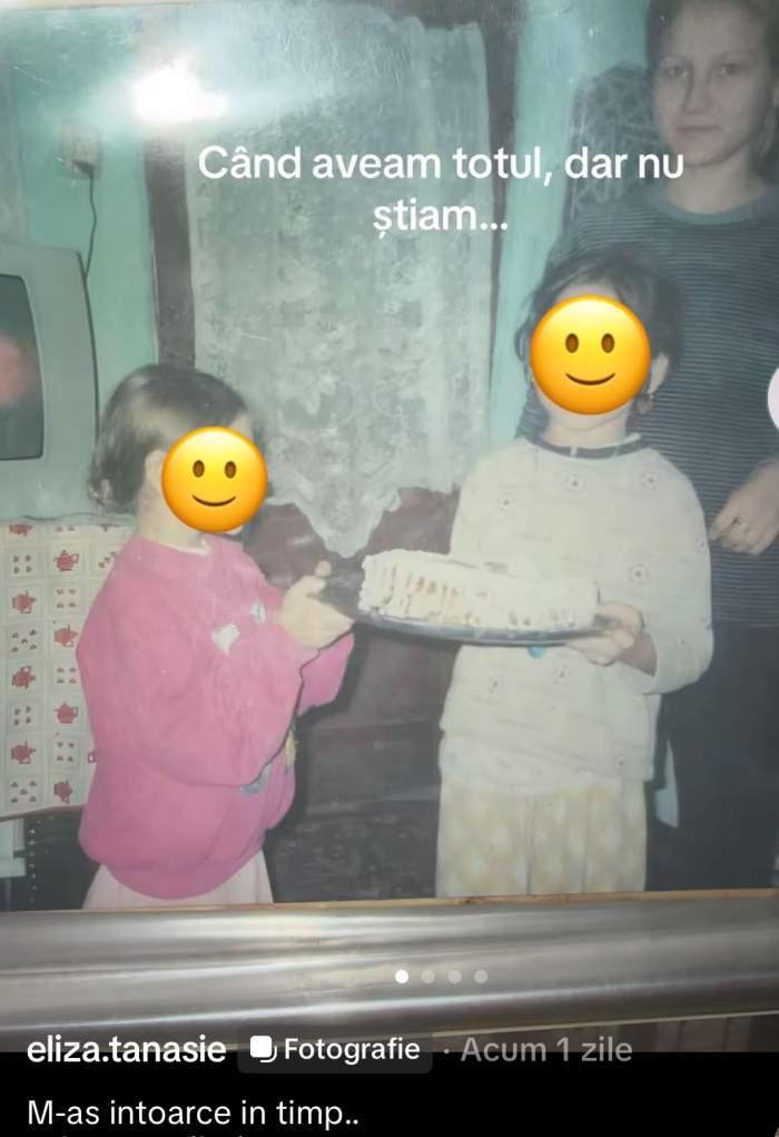 Eliza și sora ei, când erau mici