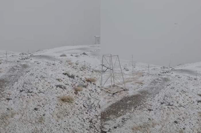 Locul din România unde ninge ca în toiul iernii. Imagini spectaculoase