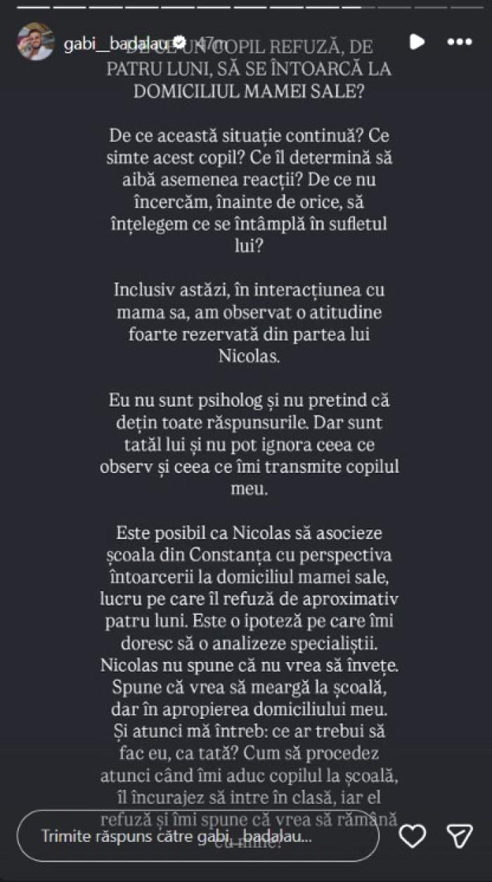 Gabi Bădălău, apel public către Claudia Pătrășcanu. Ce soluții i-ar fi propus pentru ca băieții lor să fie în același loc