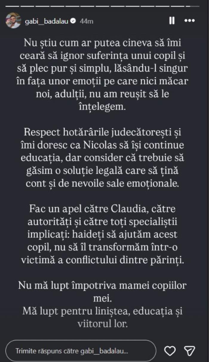 Gabi Bădălău, apel public către Claudia Pătrășcanu. Ce soluții i-ar fi propus pentru ca băieții lor să fie în același loc