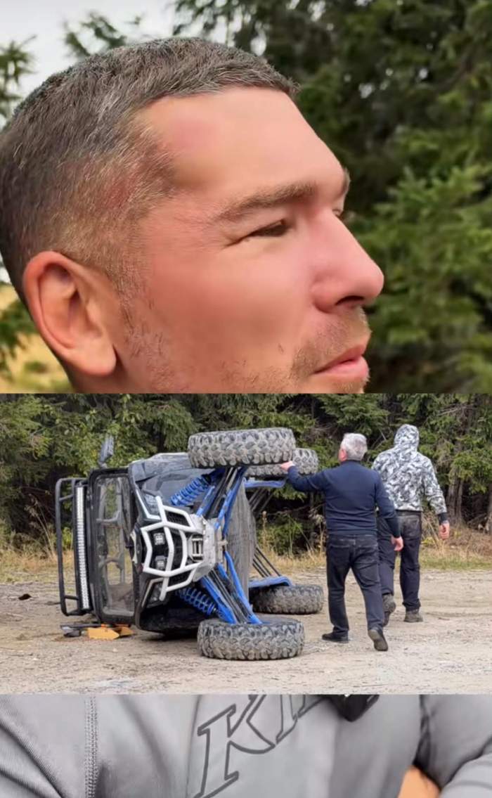 Călin Donca de la Survivor s-a răsturnat cu vehiculul de teren