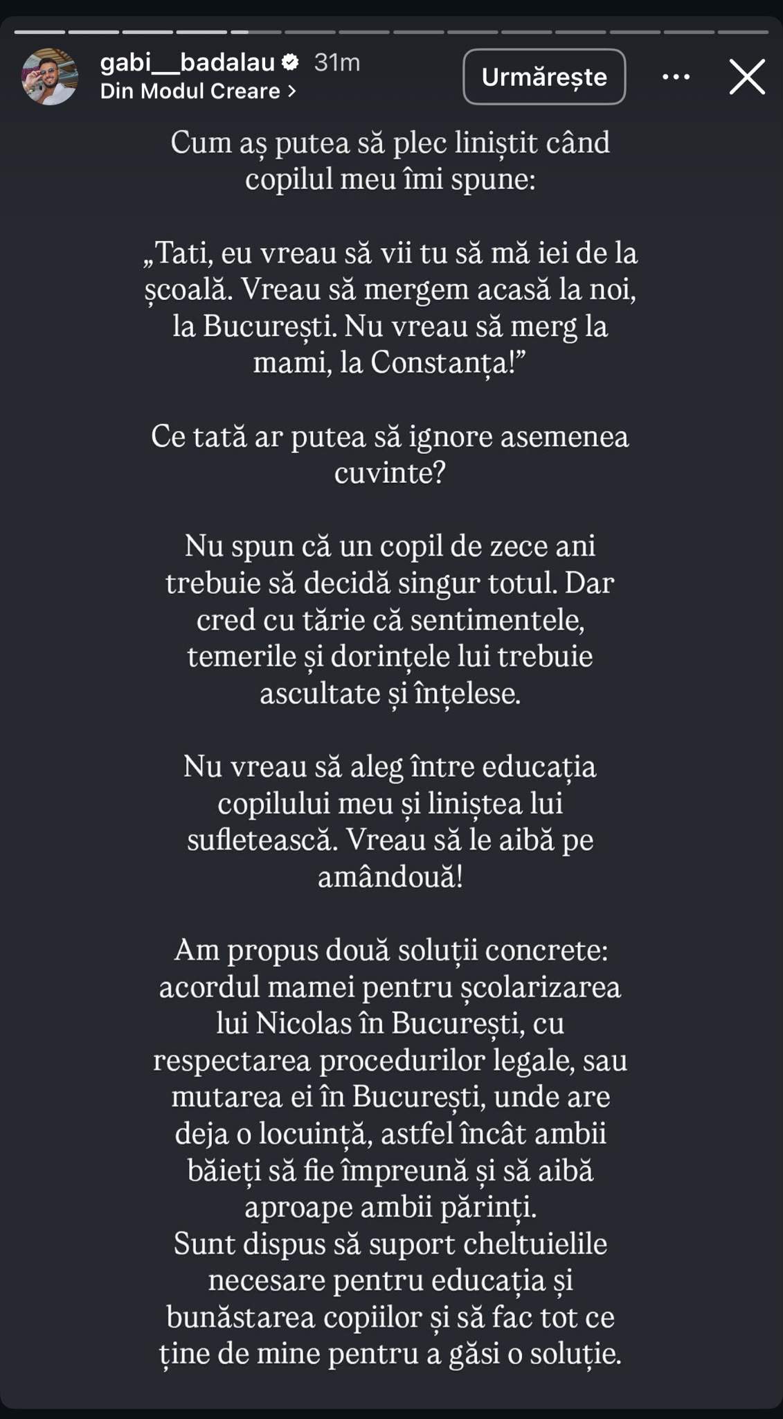 Războiul dintre Gabi Bădălău și Claudia Pătrășcanu continuă! Omul de afaceri, mesaj tranșant: „Nu dorește să locuiască la mama lui”
