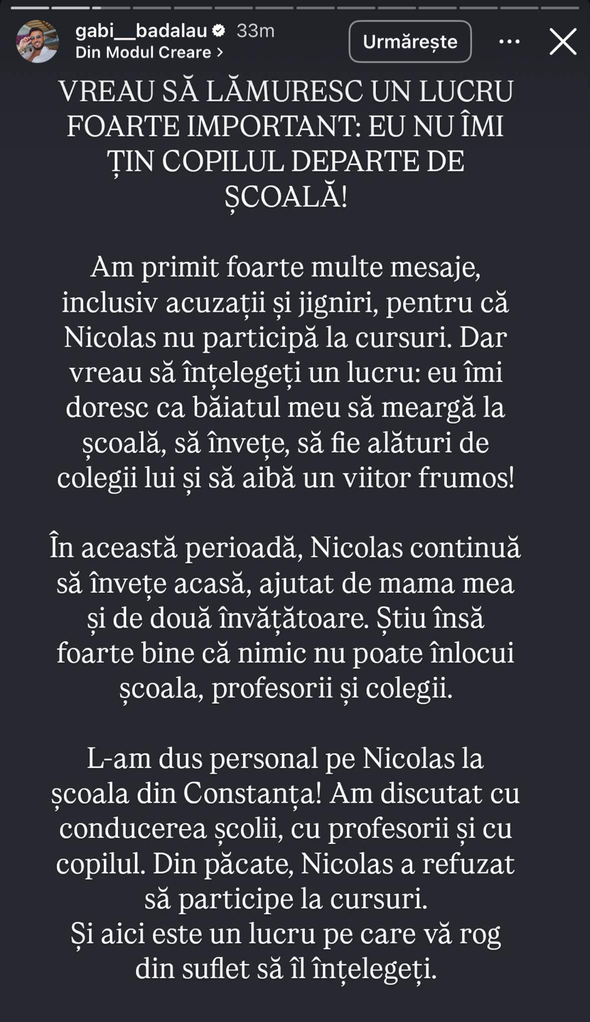 Războiul dintre Gabi Bădălău și Claudia Pătrășcanu continuă! Omul de afaceri, mesaj tranșant: „Nu dorește să locuiască la mama lui”