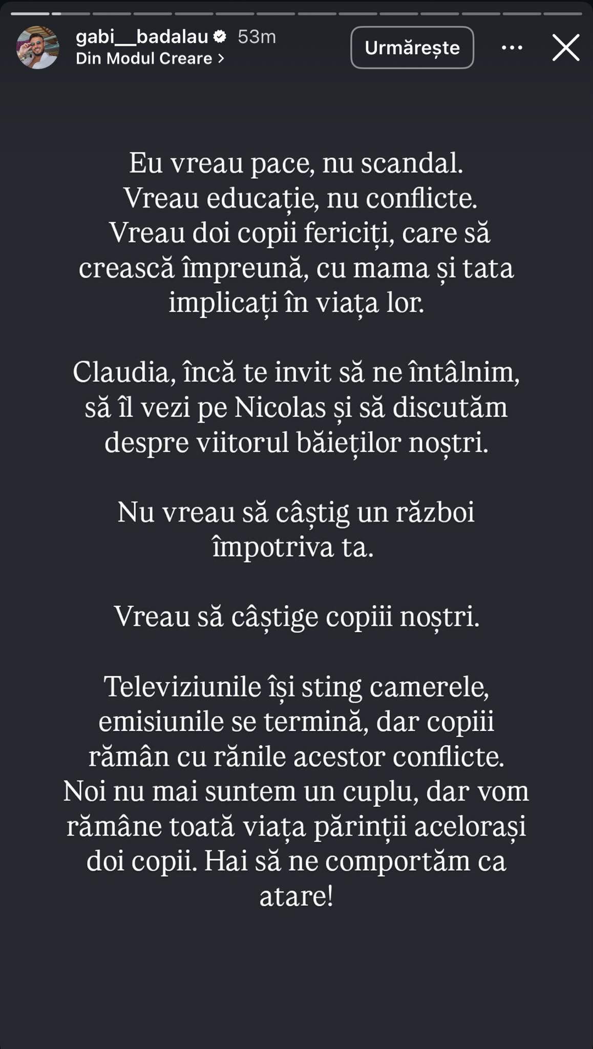 Războiul dintre Gabi Bădălău și Claudia Pătrășcanu continuă! Omul de afaceri, mesaj tranșant: „Nu dorește să locuiască la mama lui”