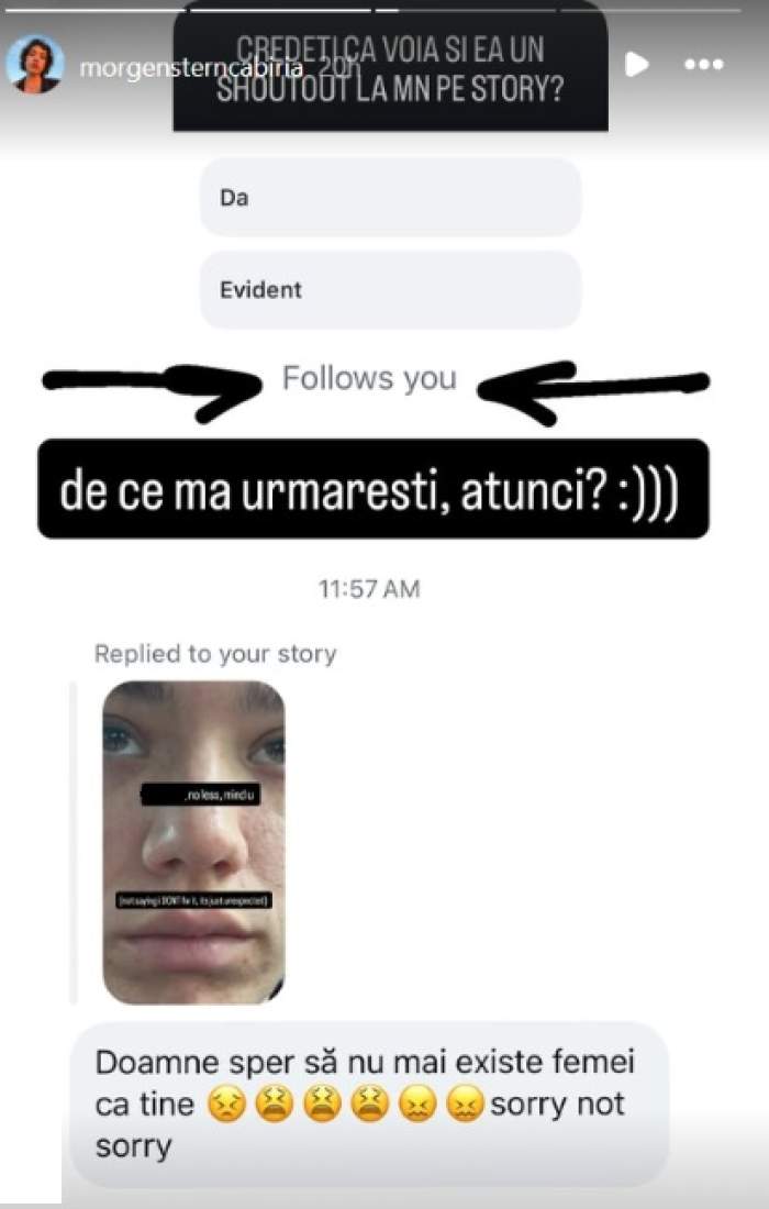 Fiica Maiei Morgenstern a răbufnit, după ce a fost jignită de o mamă. Ce mesaj a primit Cabiria: „Mi se strânge inima”