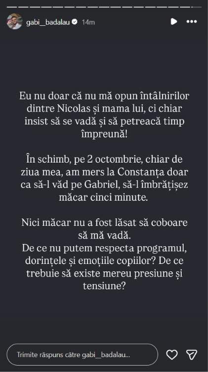 Claudia Pătrășcanu a mers miercuri seară să își vadă fiul cel mic. Ce ar fi urmat. Declarațiile lui Gabi Bădălău