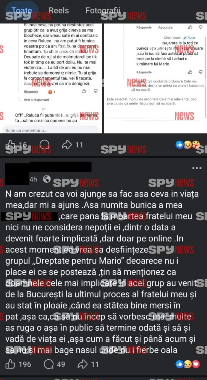 Scandal în familia lui Mario Berinde, la aproape un an de la moartea lui. Ce acuzații îi aduce sora adolescentului bunicii sale