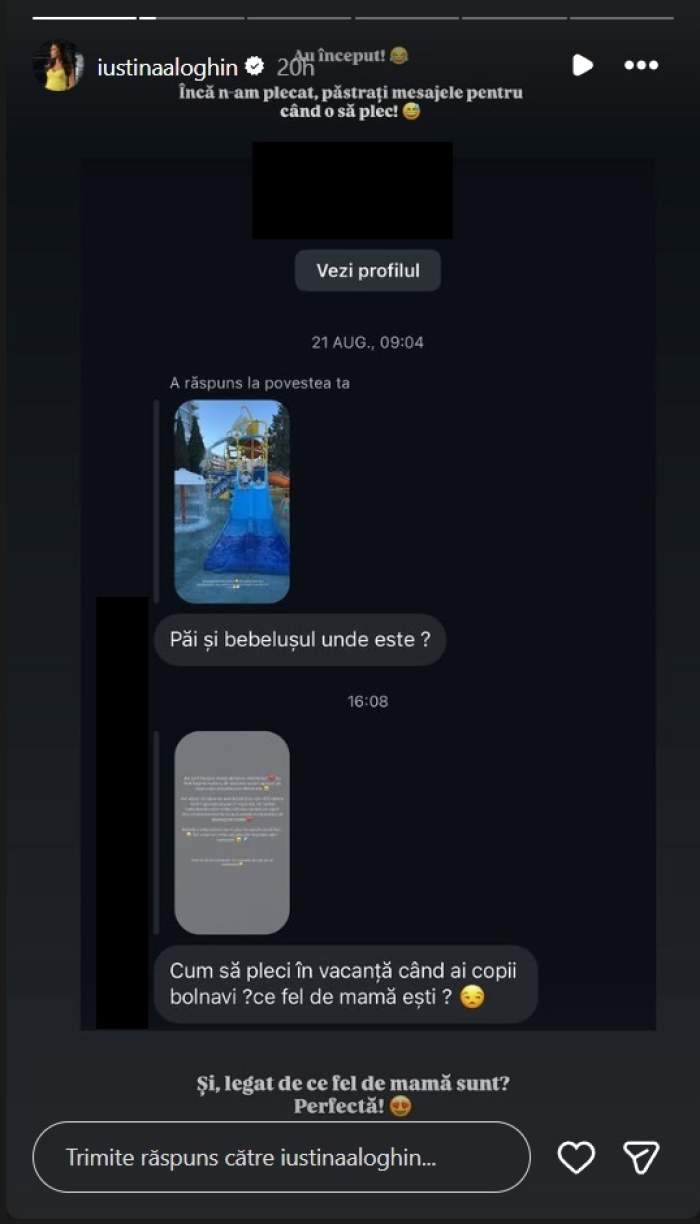 Reacția Iustinei Loghin de la Insula iubirii, după ce a fost criticată pentru că pleacă în vacanță fără fiul ei. Șatena fusese în spital cu Milan