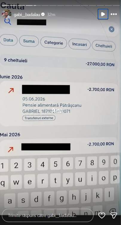 Gabi Bădălău prezintă dovezi, după ce Claudia Pătrășcanu l-a acuzat că nu se implică în creșterea copiilor: „De aproape șapte ani o rog să ne înțelegem”