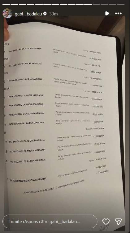 Gabi Bădălău prezintă dovezi, după ce Claudia Pătrășcanu l-a acuzat că nu se implică în creșterea copiilor: „De aproape șapte ani o rog să ne înțelegem”