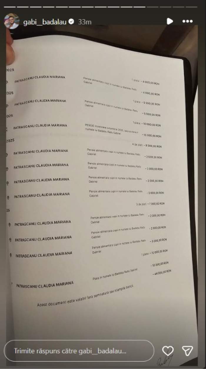 Gabi Bădălău prezintă dovezi, după ce Claudia Pătrășcanu l-a acuzat că nu se implică în creșterea copiilor: „De aproape șapte ani o rog să ne înțelegem”