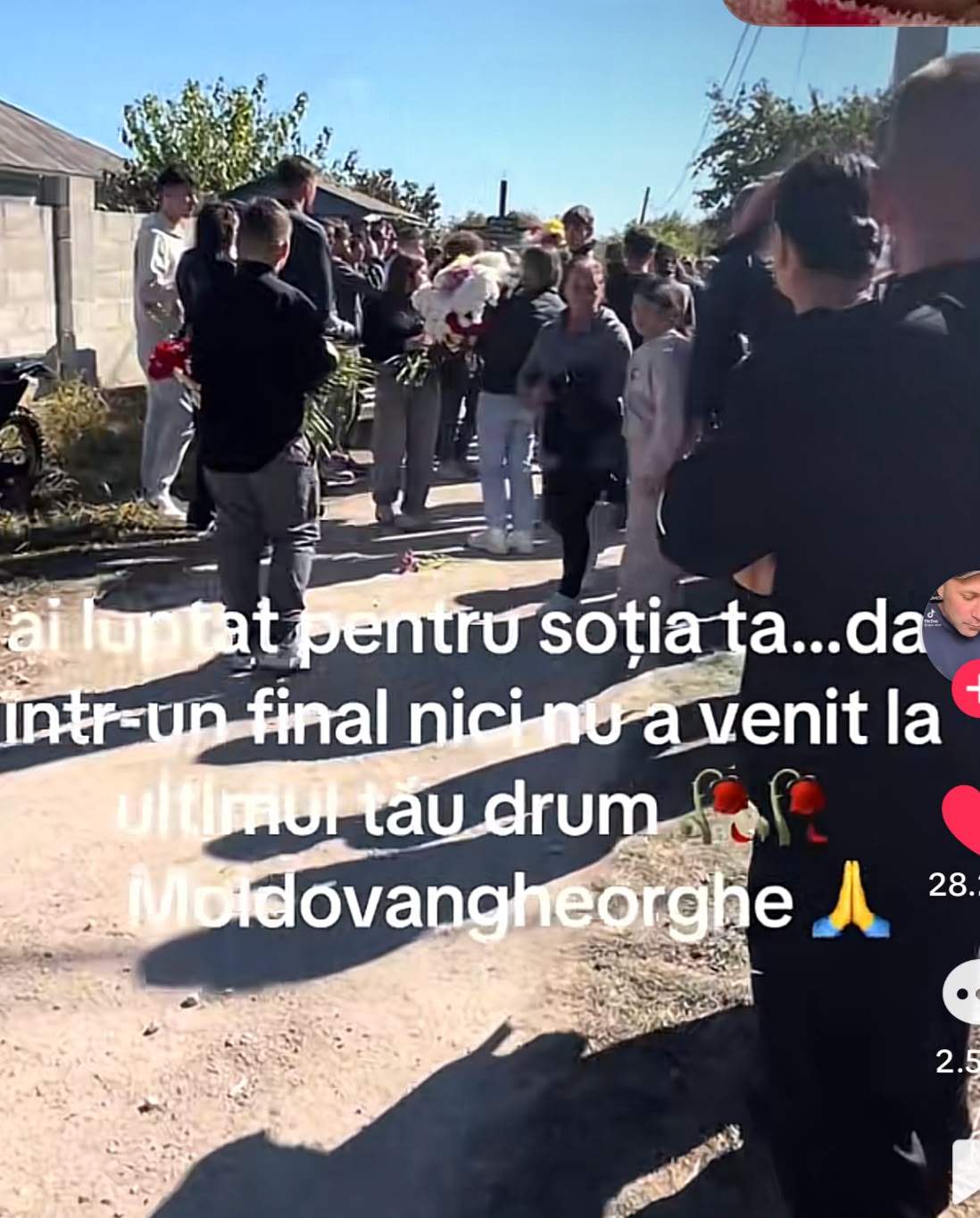Soția lui Gheorghe Moldovan, arbitrul care s-a împușcat, a lipsit de la înmormântare: "Ai luptat..."