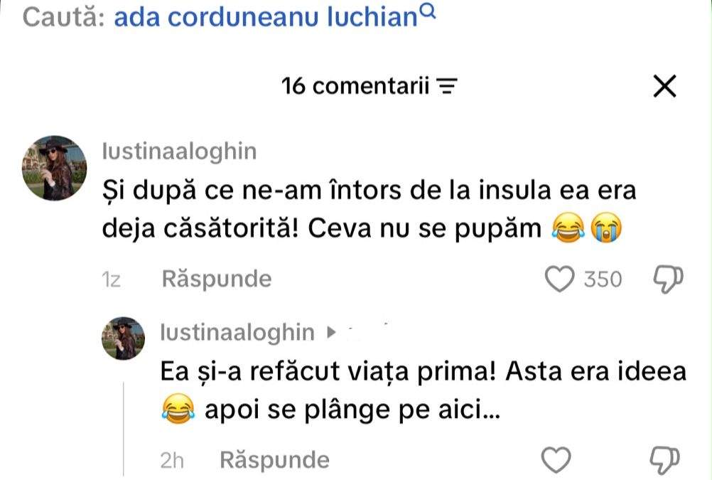 S-a reaprins scandalul între Iustina Loghin și fosta soție a lui Cornel Luchian, cu care are 4 copii: "Se plânge pe aici"