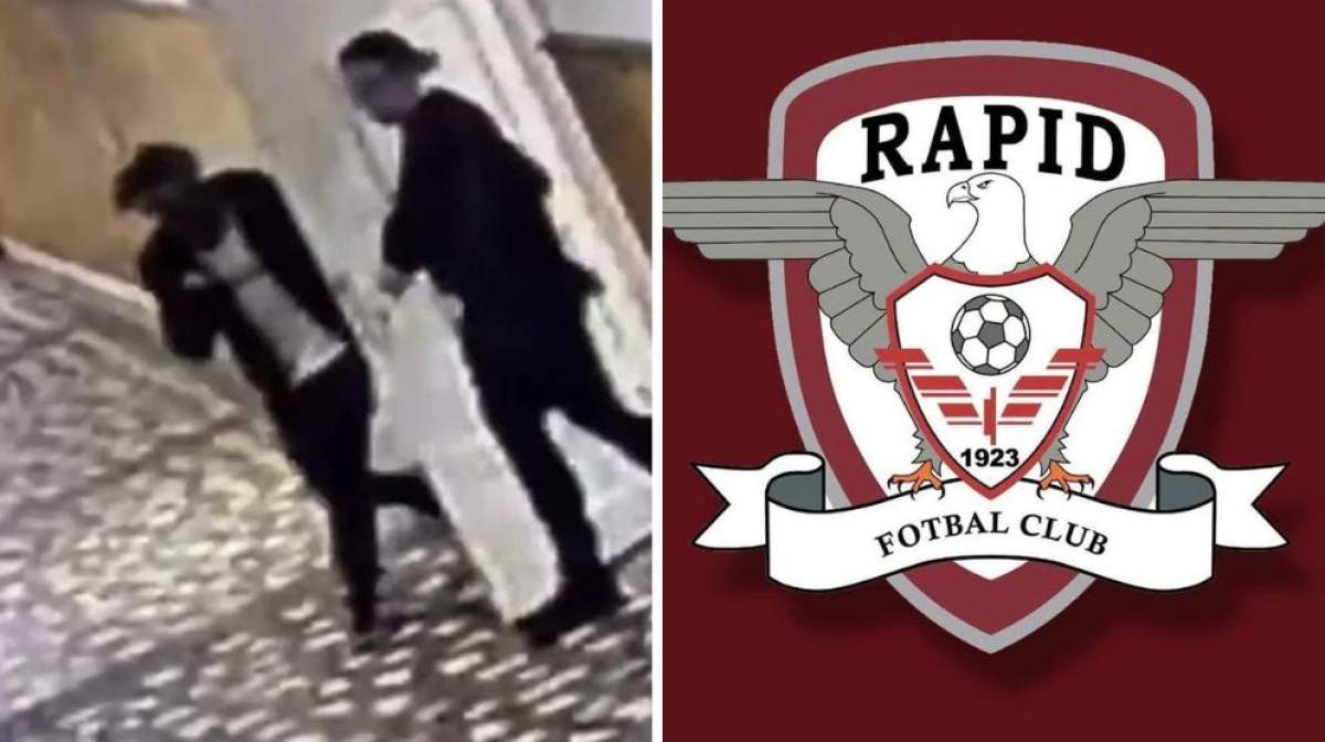 Colaj foto cu atacatorul din Bistrița și FC Rapid