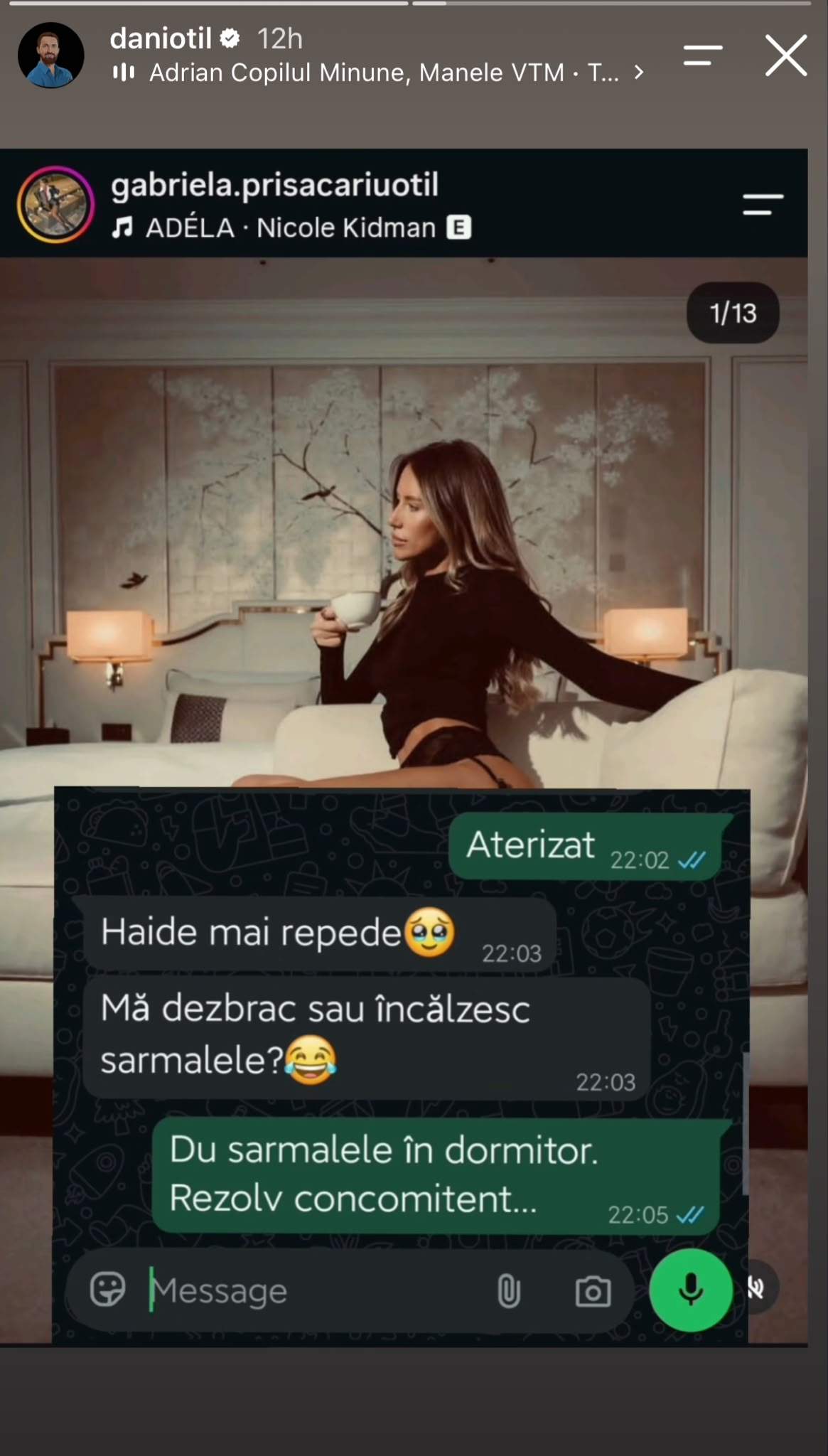 Mesajele dintre Dani Oțil și soția sa