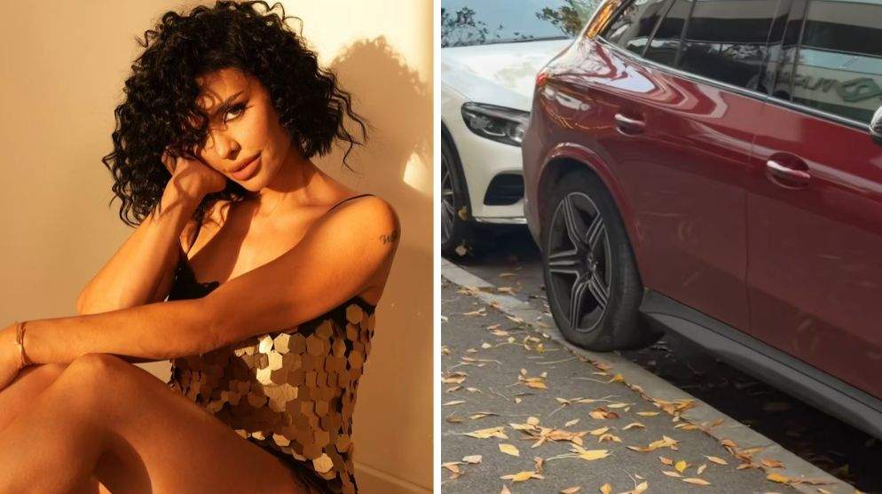 Colaj foto cu Andreea Popescu și mașina ei