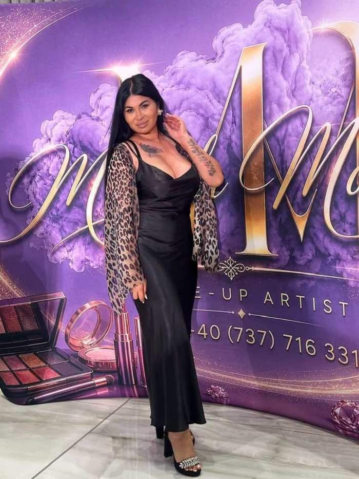 Ramona de la Clejani poarta o rochie neagra