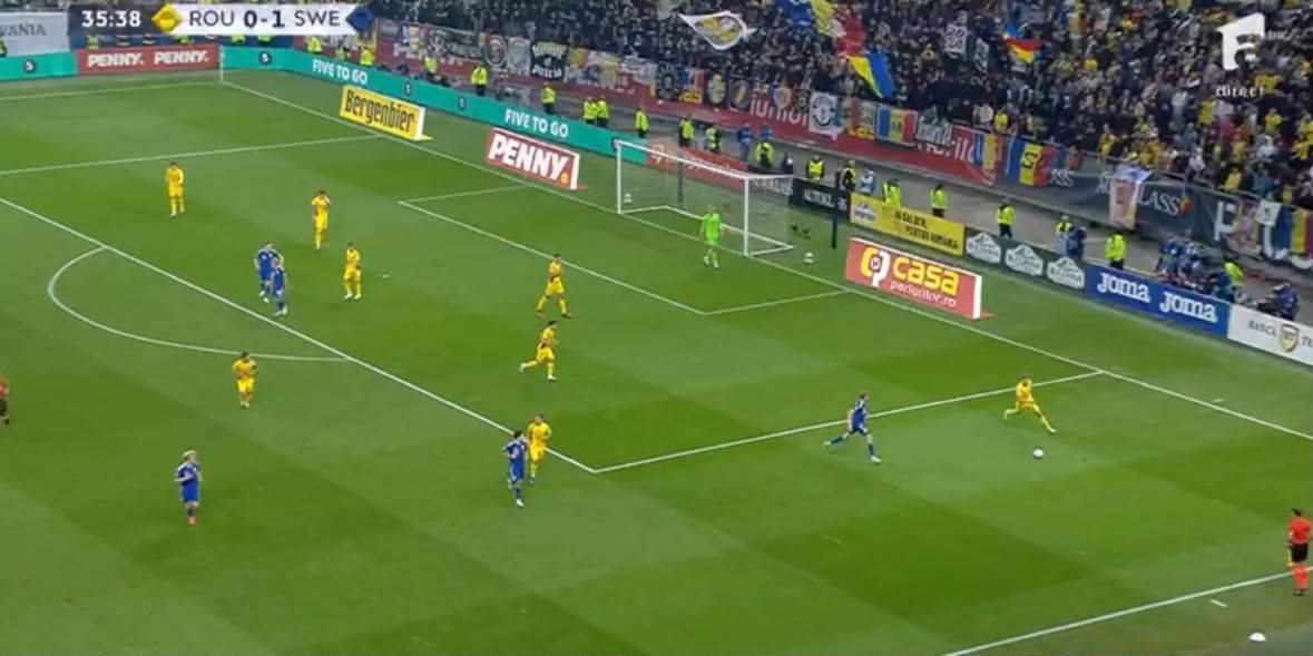 România - Suedia 0-1. „Tricolorii” speră la egalare în ultimele 10 minute