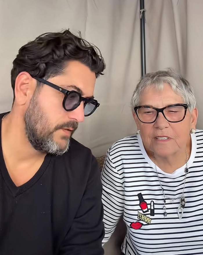 Imagini rare cu mama lui Cezar Ouatu. Artistul s-a filmat alături de cea care i-a dat viață