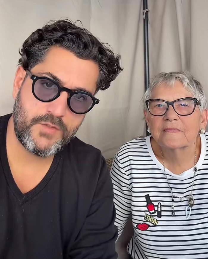 Imagini rare cu mama lui Cezar Ouatu. Artistul s-a filmat alături de cea care i-a dat viață