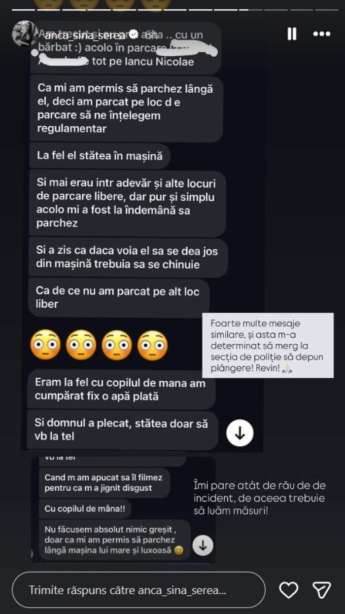 Anca Serea a mers la poliție, după ce a fost înjurată de o femeie, într-o parcare. Vedeta era împreună cu fiica ei, Leah