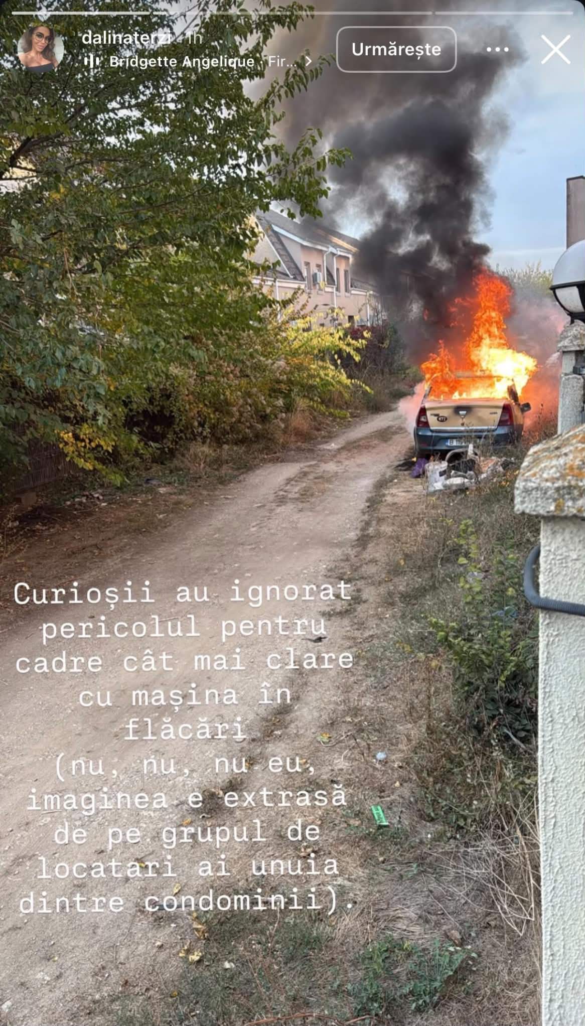 Incendiu în Pipera! O mașină a luat foc. Doi copii ar fi provocat totul