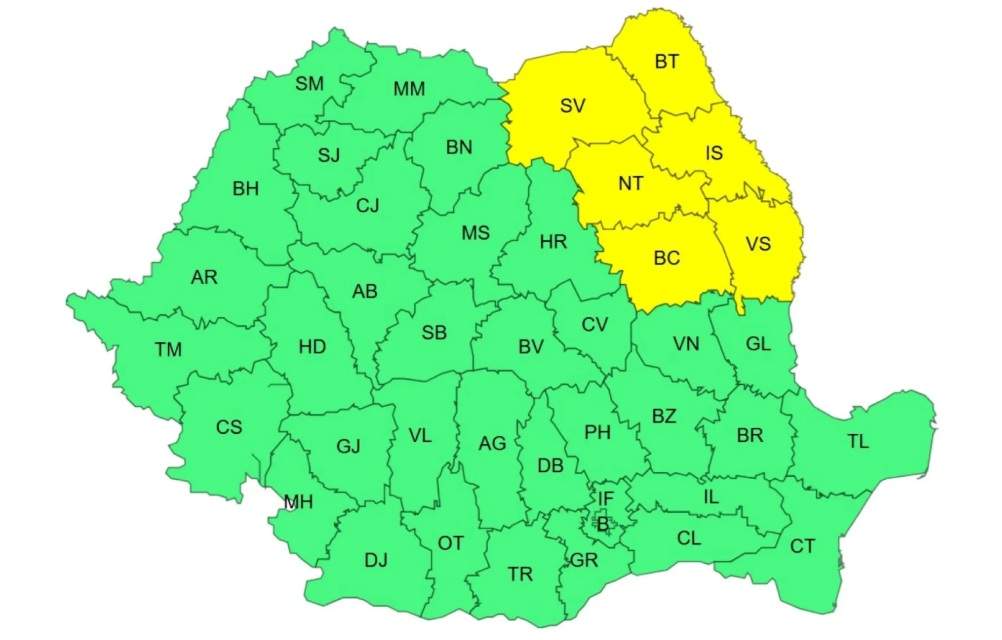 Avertizare meteo de ultim moment! Cod galben de vreme rea: ninsori, ger și vânt puternic. Care sunt zonele vizate