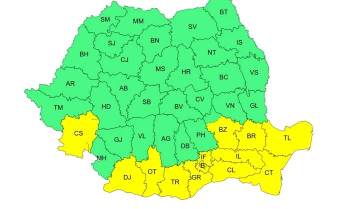 Avertizare meteo de ultim moment! Cod galben de vreme rea: ninsori, ger și vânt puternic. Care sunt zonele vizate