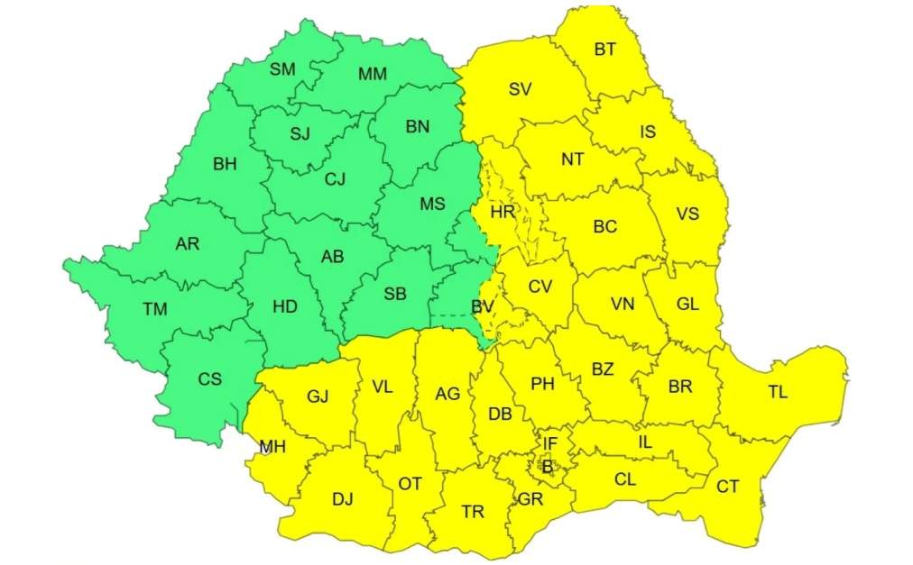 Avertizare meteo de ultim moment! Cod galben de vreme rea: ninsori, ger și vânt puternic. Care sunt zonele vizate
