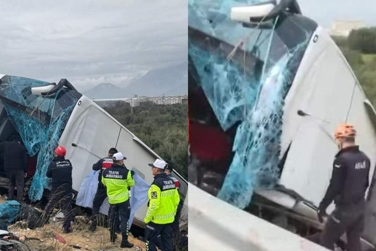 Accident cumplit! Un autobuz a ieșit de pe șosea și s-a răsturnat. Mai multe persoane au murit 