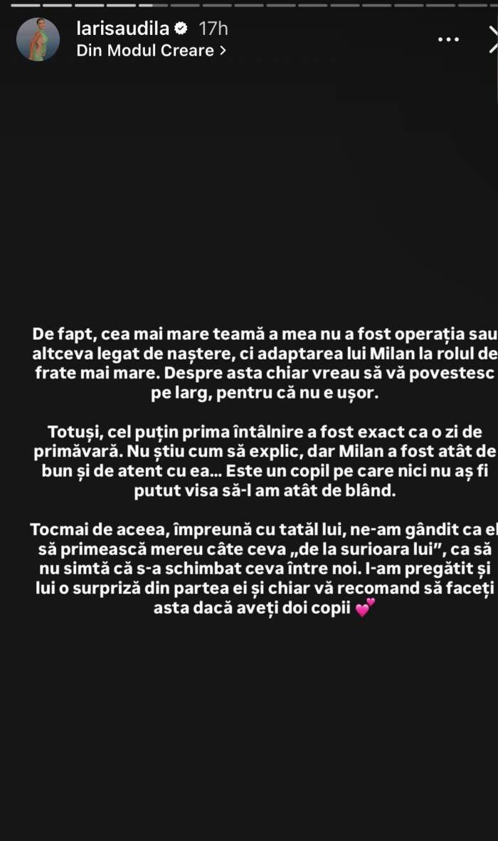 Mesajul Larisei Udilă