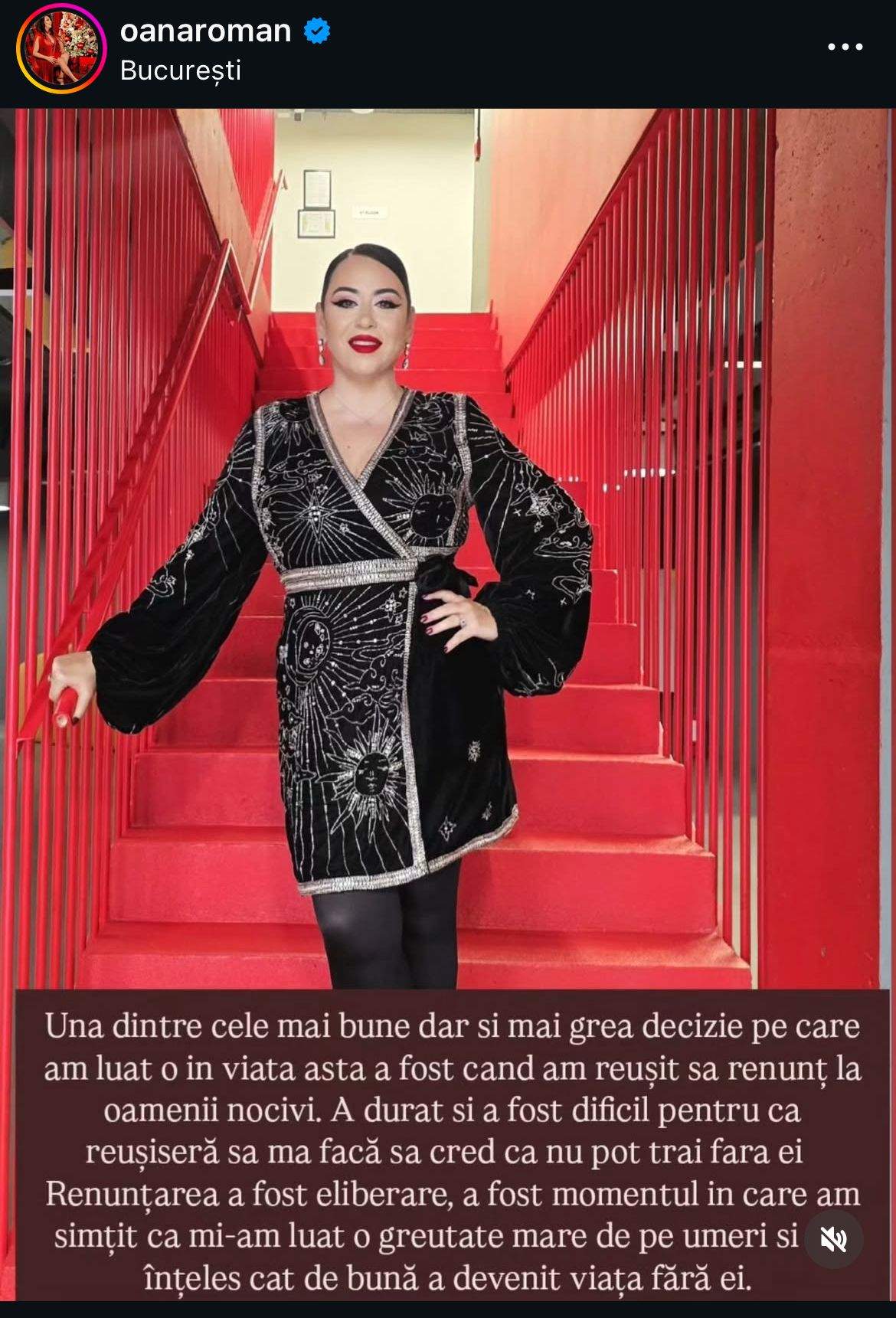 Mesajul transmis de Oana Roman