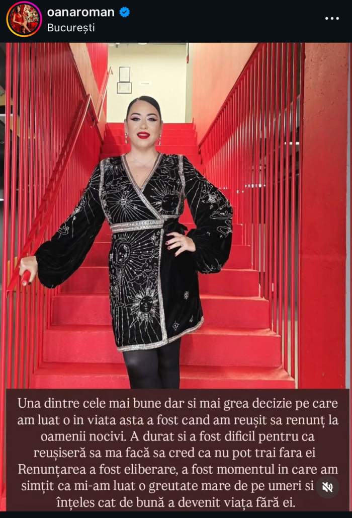 Mesajul transmis de Oana Roman