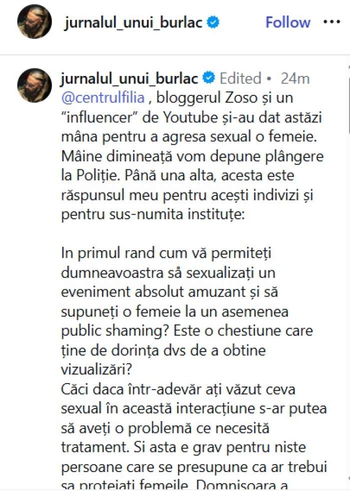 Mihai Bendeac reacționează după ce a fost acuzat că a hărțuit o tânără. Actorul e decis să ia măsuri legale