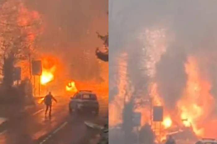 Imaginile groazei! Un camion încărcat cu butelii de oxigen a explodat pe șosea