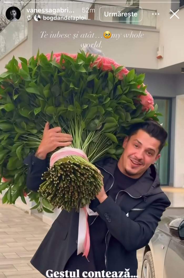 BDLP cu un buchet de trandafiri