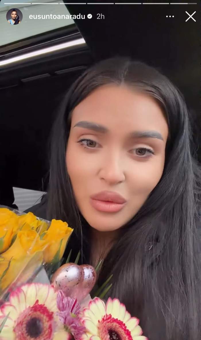 Oana Radu, în mașină