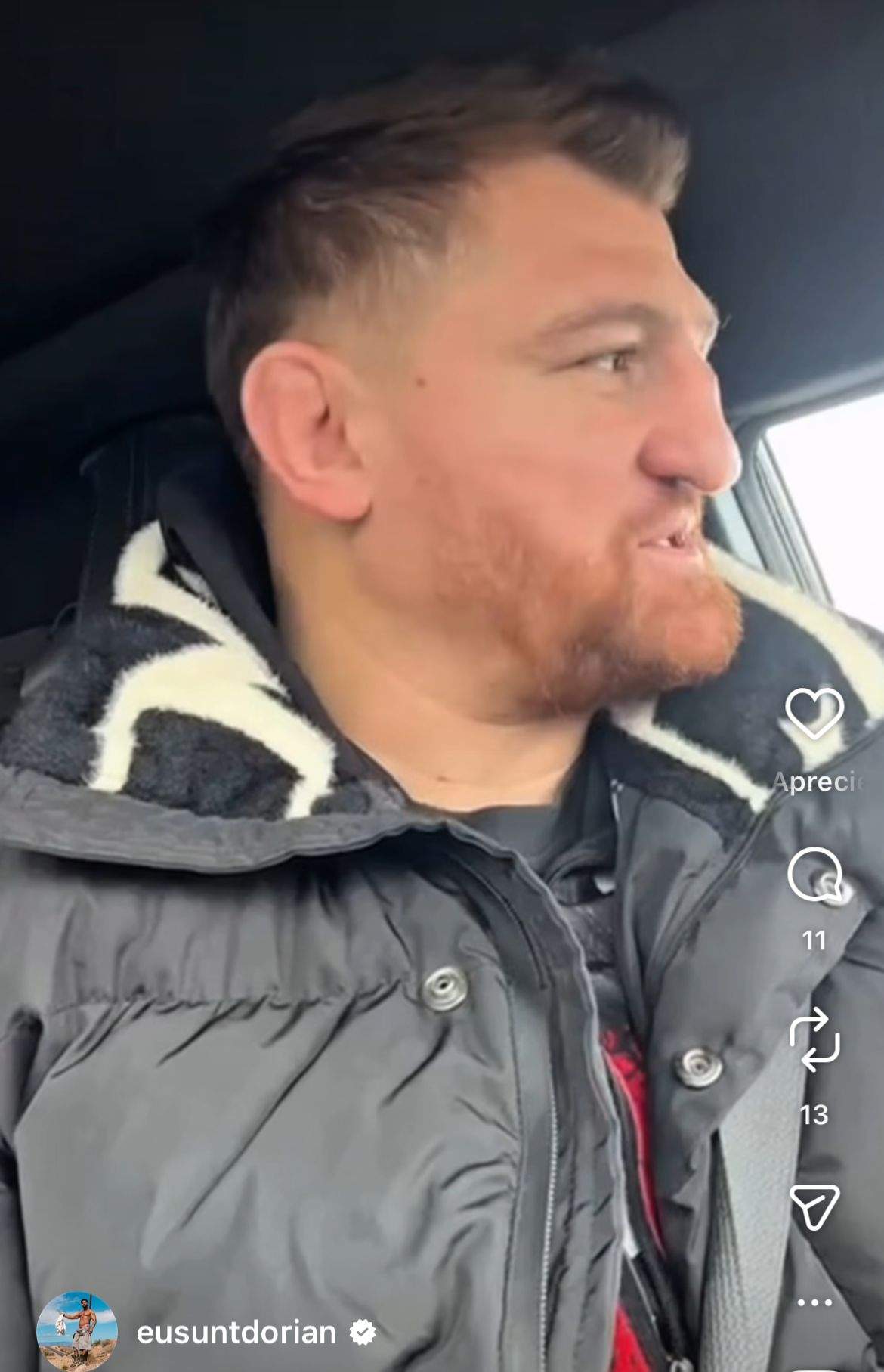 Cătălin Moroșanu, în mașină