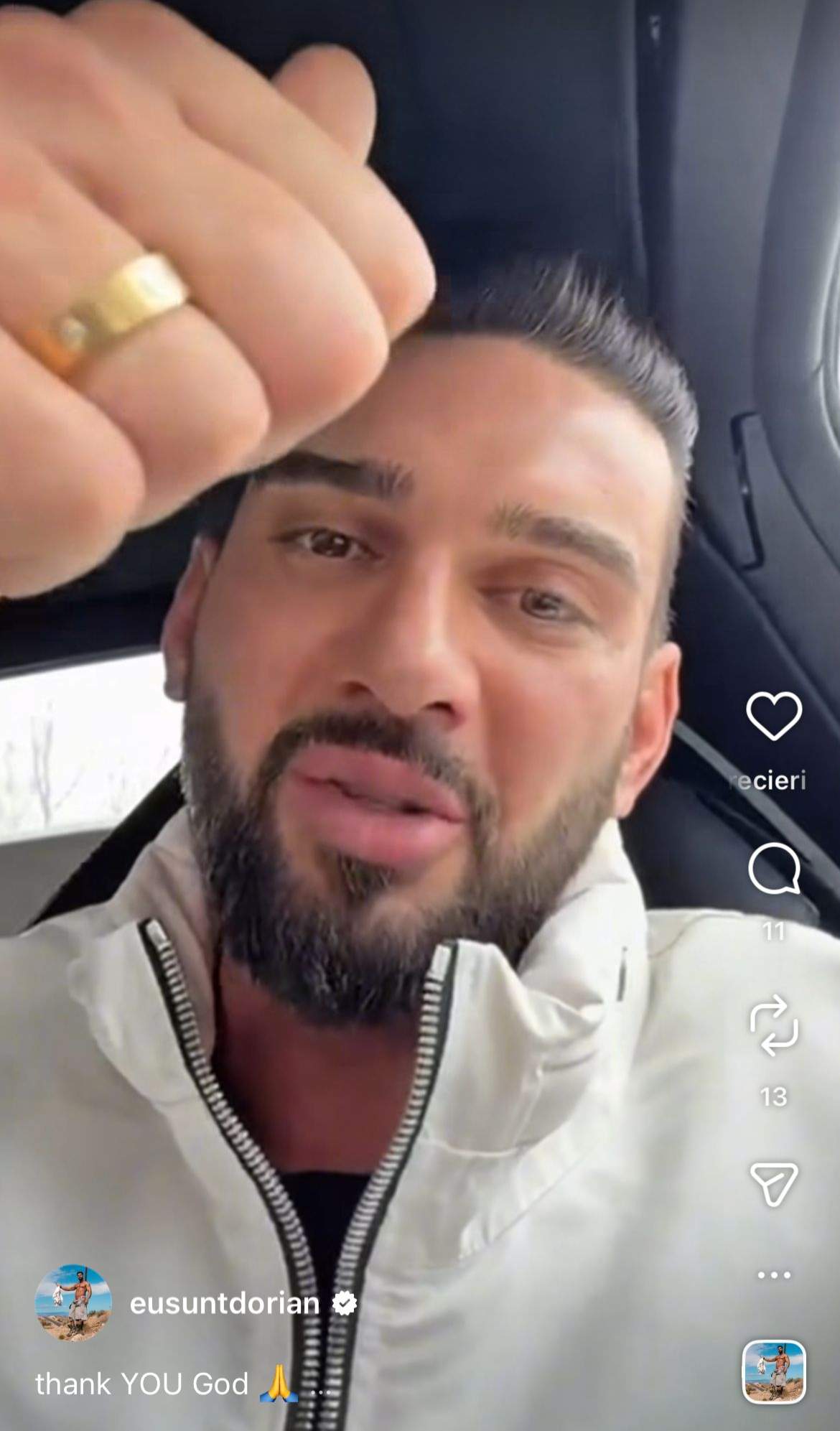 Dorian Popa, în mașină