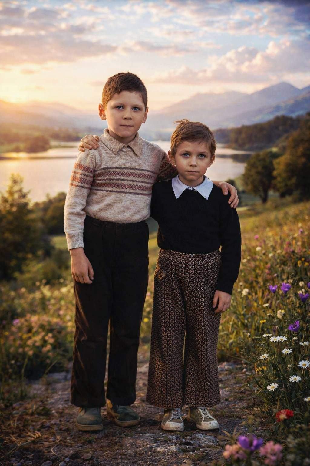 Vasile și Mihai Trăistariu, în copilărie