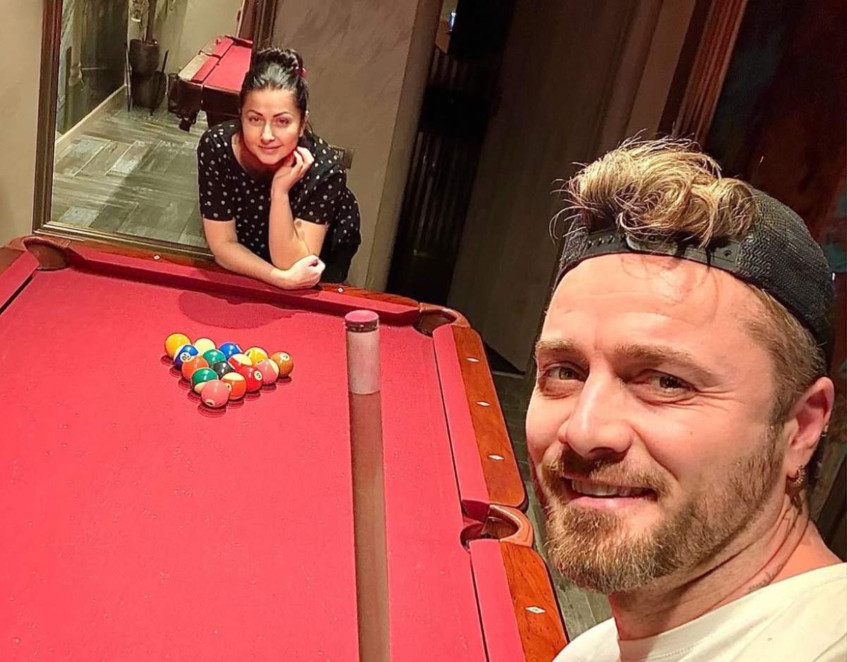 Gabriela Cristea și Tavi Clonda, la biliard