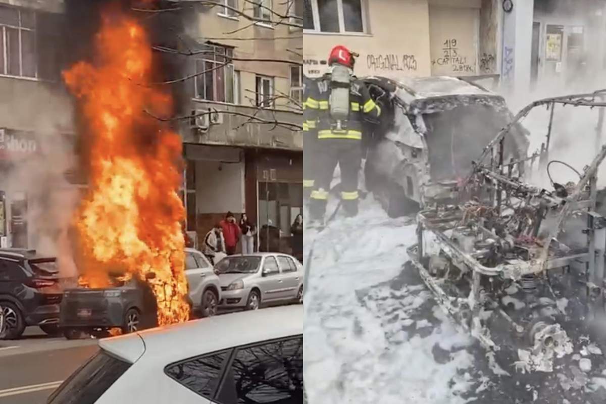 Imagine ciudată în București, după ce o femeie a murit arsă în mașina electrică! Ce semne de întrebare ridică