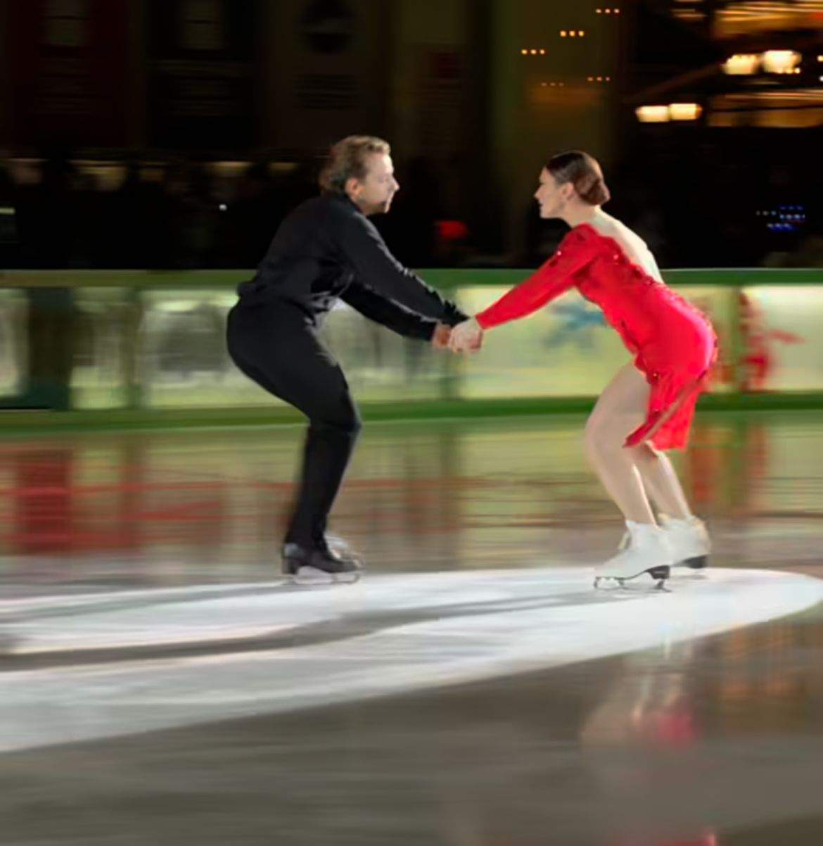 Sportivul și partenera sa de dans