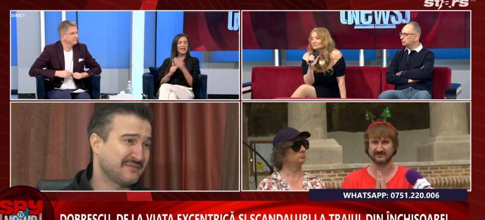 Alex Dobrescu și imagini din platoul emisiunii
