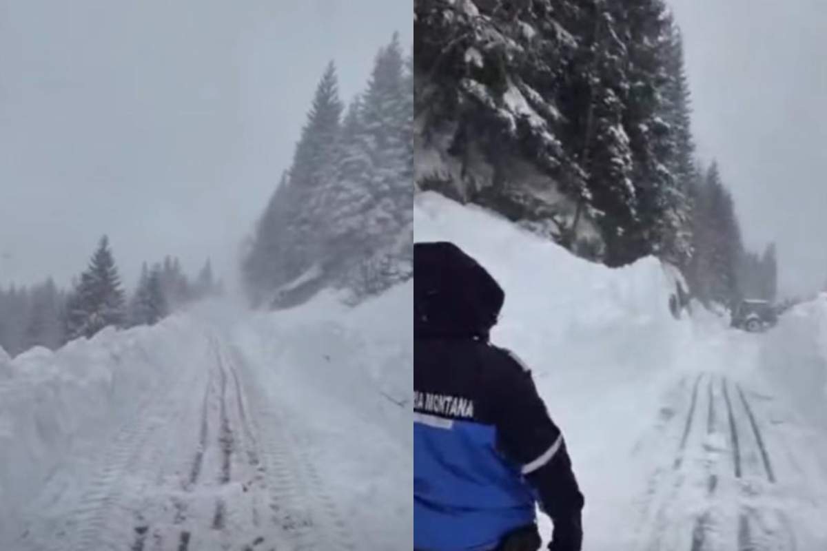 Avalanșă pe un drum din România! Jandarmii intervin chiar în aceste momente
