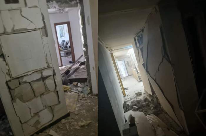 Colaj cu apartamentul devastat