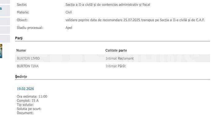 Decizie de ultimă oră, în dosarul milionarilor Tina și Livio Burton | Avocații au rămas blocați