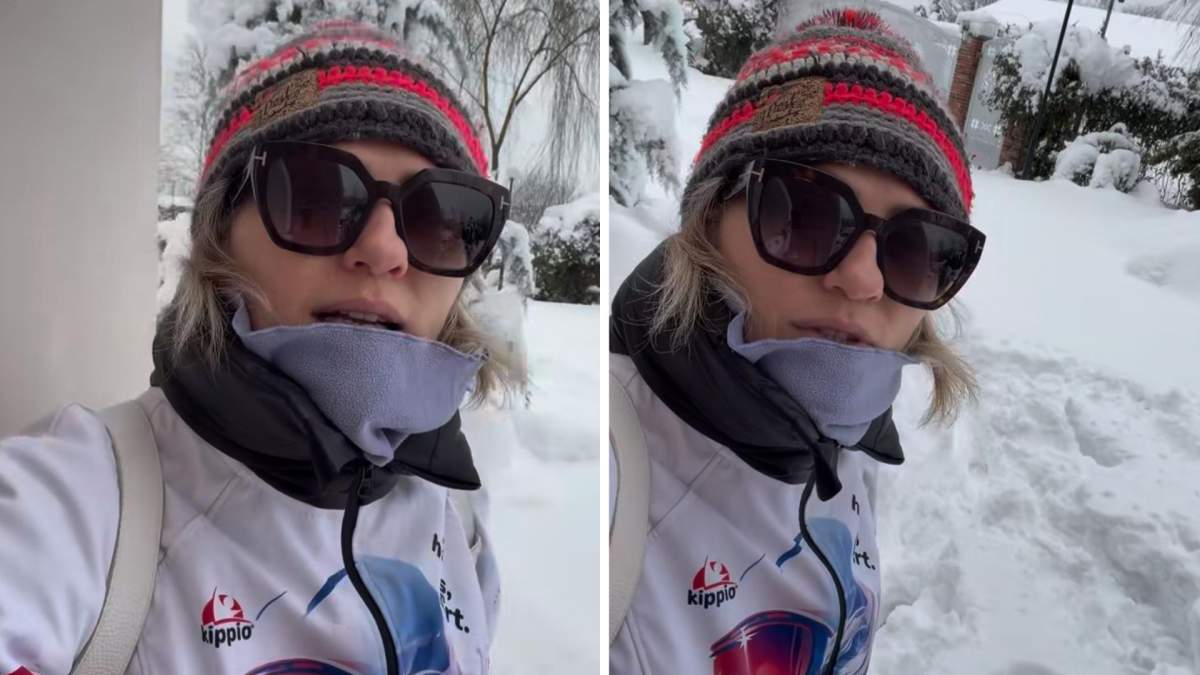 Colaj foto cu Mirela Vaida, în curtea casei sale