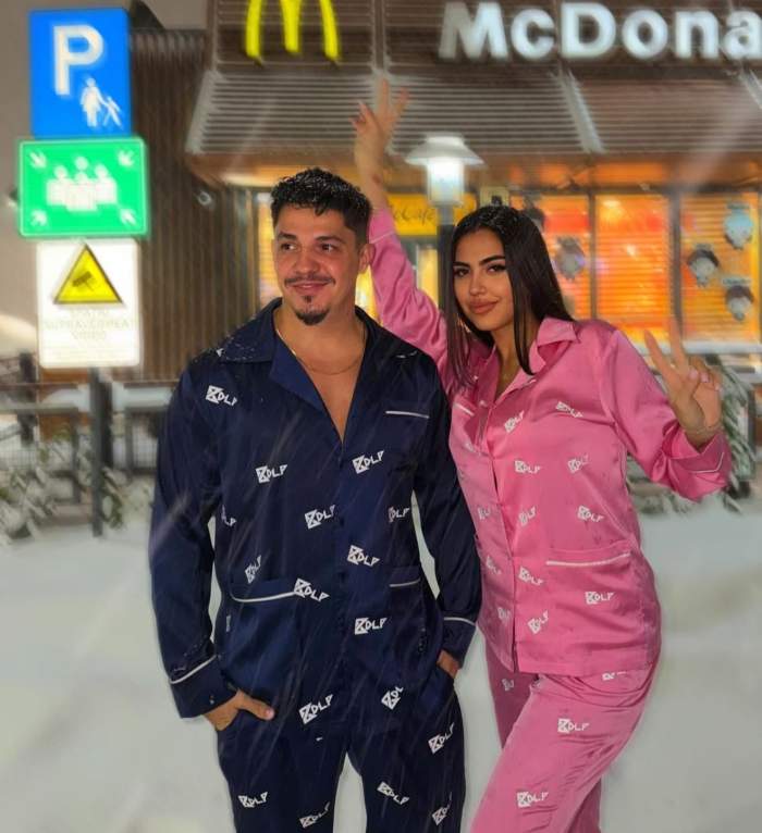 Vanessa și BDLP, în pijamale, în zăpadă