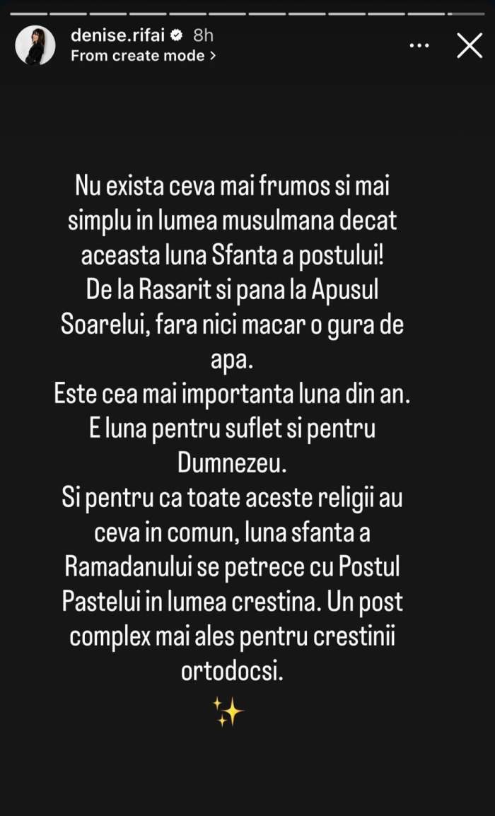 Mesajul lui Denise Rifai